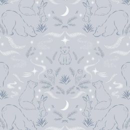 Cassandra Connolly Arctic Adventure Fabric | Arctic Lights, Winter Nights Light Grey Pearl