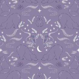 Cassandra Connolly Arctic Adventure Fabric | Arctic Lights, Winter Nights Purple Pearl