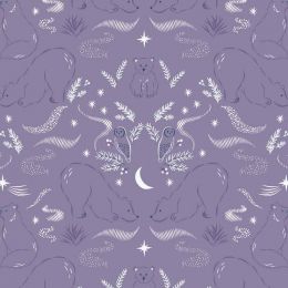 Cassandra Connolly Arctic Adventure Fabric | Arctic Lights, Winter Nights Purple Pearl