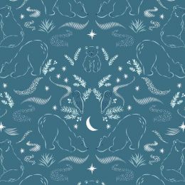 Cassandra Connolly Arctic Adventure Fabric | Arctic Lights, Winter Nights Teal Pearl
