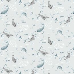 Cassandra Connolly Arctic Adventure Fabric | Polar Delight Light Sea Mist Pearl