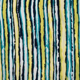 Chally Fabric | Watercoloured Stripes Blue & Green