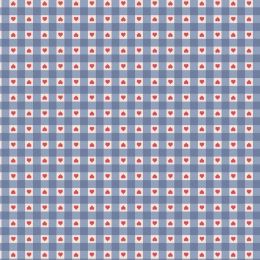 Grandma's Quilt Lewis & Irene Fabric | Heart Gingham Blue