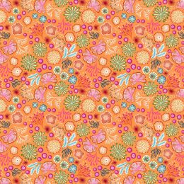 Ocean Glow Lewis & Irene Fabric | Coral Orange