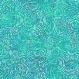 Extra Wide Fabric | Circles Turquoise