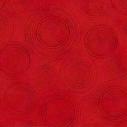 Extra Wide Fabric | Circles Red
