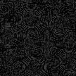 Extra Wide Fabric | Circles Black