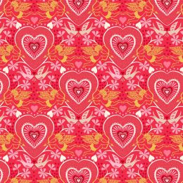 All We Need Is Love Lewis & Irene Fabric | All We Need Is Love Flirty Red Gold Metallic
