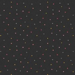 All We Need Is Love Lewis & Irene Fabric | Tiny Hearts Charcoal Grey Gold Metallic