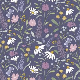 Cassandra Connolly Floral Song Fabric | Bloom Navy Blue