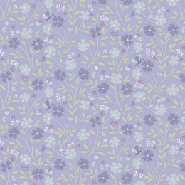 Cassandra Connolly Floral Song Fabric | Little Blossom Lavender Blue