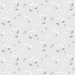 Cassandra Connolly Floral Song Fabric | Dancing Daisies Pale Grey