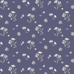 Cassandra Connolly Floral Song Fabric | Dancing Daisies Navy Blue