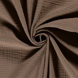 Double Gauze Fabric | Plain Brown Taupe