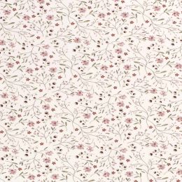 Cotton Rich Jersey Fabric | Flowers Off White