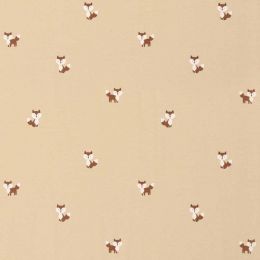 Cotton Rich Jersey Fabric | Foxes Beige