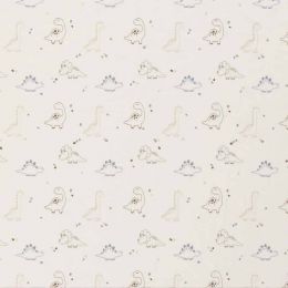 Cotton Rich Jersey Fabric | Dinosaurs Off White