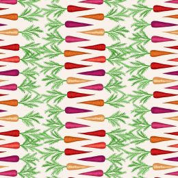 The Kitchen Garden Lewis & Irene Fabric | Rainbow Carrot Stripe Cream