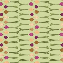 The Kitchen Garden Lewis & Irene Fabric | Onion Stripe Green