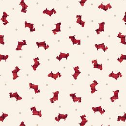Small Things Celtic Inspired Lewis & Irene Fabric | Scottie Dog Cream