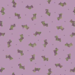 Small Things Celtic Inspired Lewis & Irene Fabric | Scottie Dog Warm Purple