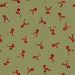 Small Things Celtic Inspired Lewis & Irene Fabric | Stag Green