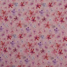 Organic Jersey Fabric | Small Waterflowers Dusty Pink