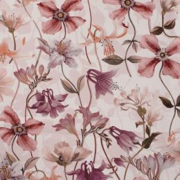 Organic Jersey Fabric | Flowers Nude
