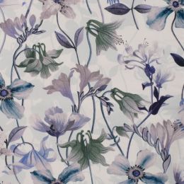 Organic Jersey Fabric | Flowers Dusty Mint