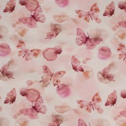 Organic Jersey Fabric | Butterflies Nude