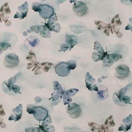 Organic Jersey Fabric | Butterflies Dusty Mint
