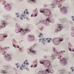 Organic Jersey Fabric | Butterflies Mauve