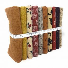 Quilting Fat Quarter Bundle | Curated 'Scraps' 10 Fat Qs! - Brown & Sands