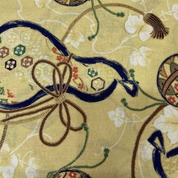 Japanese Kotohi Fabric | Cream Gold Metallic