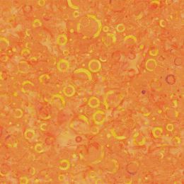 Prismatic Colour Splash Batik Fabric | Floating Circles Orange/Yellow