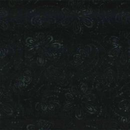 Prismatic Colour Splash Batik Fabric | Floating Flowers Black/Grey