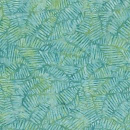 Prismatic Colour Splash Batik Fabric | Stylized Puzzle Blue/Green