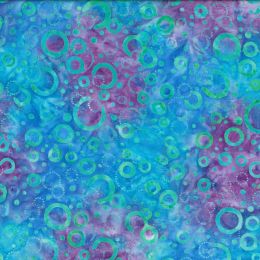 Prismatic Colour Splash Batik Fabric | Floating Circles Multi