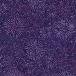 Prismatic Colour Splash Batik Fabric | Flower Burst Purple/Red