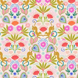 Bahia Lewis & Irene Fabric | Mirrored Jaguar Cream