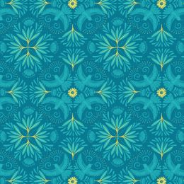 Bahia Lewis & Irene Fabric | Bahian Hummingbird Dark Turquoise
