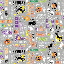 Chills & Thrills Fabric | Monster Mash Gray