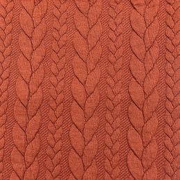 Cable Knit Jersey Fabric | Terracota