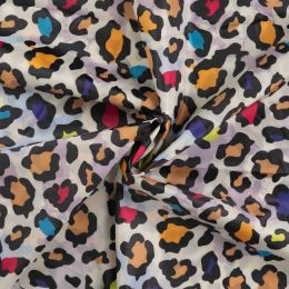 Printed Waterproof Raincoat Fabric | Leopard Sand