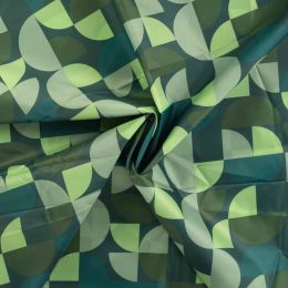 Printed Waterproof Raincoat Fabric | Circle Parts Light Petrol