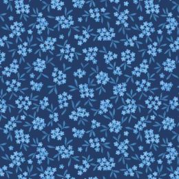 Forget Me Not Lane Lewis & Irene Fabric | Forget Me Not Dark Blue