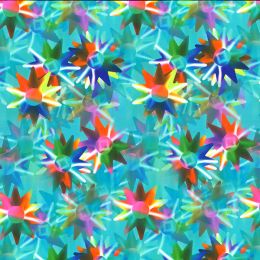 Activewear Jersey Fabric | Digital Print - Stars Turquoise Burst