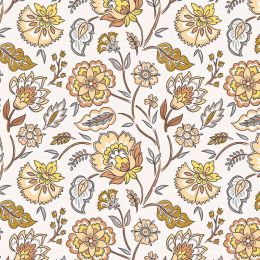 Indian Summer Fabric by Stuart Hillard | Large Floral Yellows