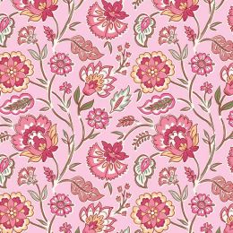 Indian Summer Fabric by Stuart Hillard | Large Floral Pinks
