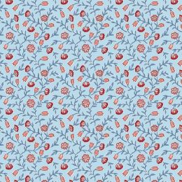Indian Summer Fabric by Stuart Hillard | Climbing Flowers Blue